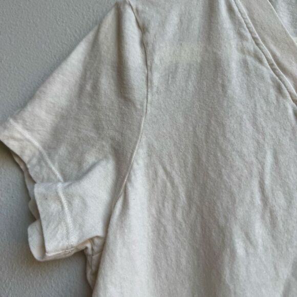 L’Agence Becca Vintage White Short Sleeve V Neck 100% Cotton t Shirt Size XXL - Picture 2 of 9